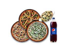 Pizza Plus Pakistan 3x Large Pizza, 1x Chicken Pasta, 1x Drink 1.5 Ltr Premium Plus Deal For Rs.3200/-